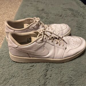 Size 14 - Jordan 1 Low Golf Triple White 2022 Nike Air Jordan Golf Shoes.